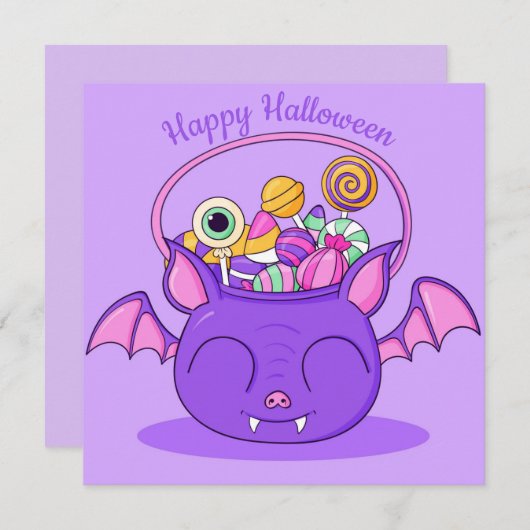 Happy Halloween Holiday Card Feestdagenkaart (Voorkant / Achterkant)