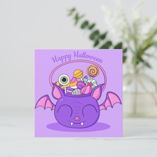 Happy Halloween Holiday Card Feestdagenkaart (Staand voorkant)