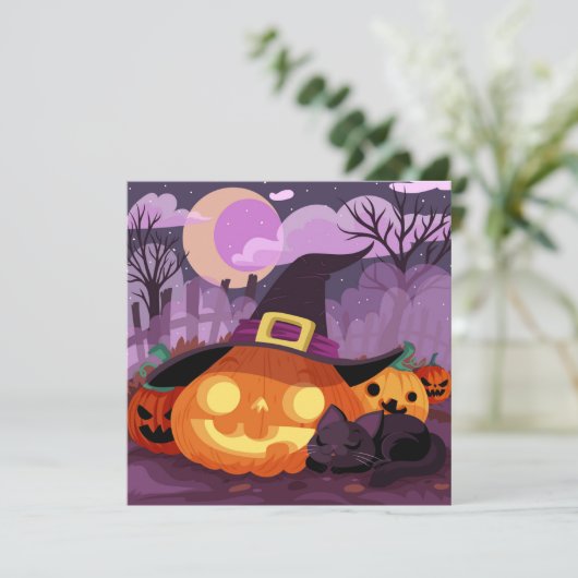 Happy Halloween Holiday Card Feestdagenkaart (Staand voorkant)