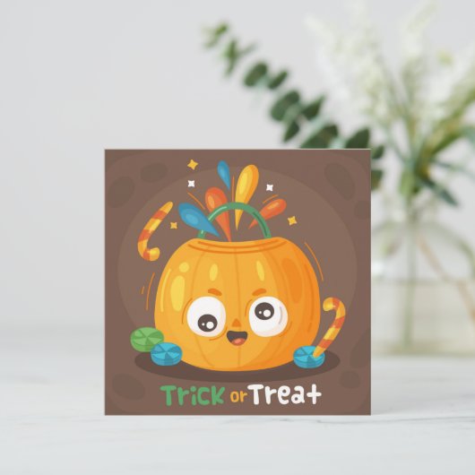 Happy Halloween Holiday Card Feestdagenkaart (Staand voorkant)