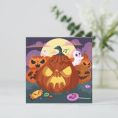Happy Halloween Holiday Card Feestdagenkaart (Staand voorkant)