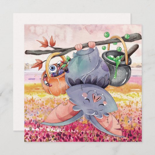 Happy Halloween Holiday Card Feestdagenkaart (Voorkant / Achterkant)