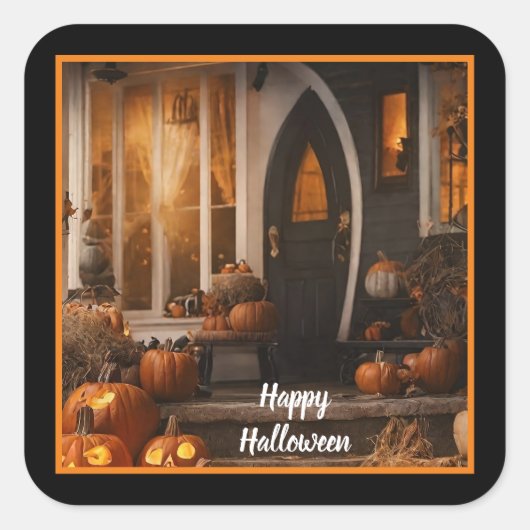 Happy Halloween Home Collectie Vierkante Sticker (Voorkant)