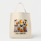 Happy Halloween Honden in Ghost Kostuum Tote Bag (Voorkant)