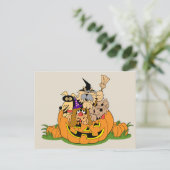 Happy Halloween-honden in pompoen Briefkaart (Staand voorkant)