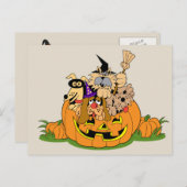 Happy Halloween-honden in pompoen Briefkaart (Voorkant / Achterkant)
