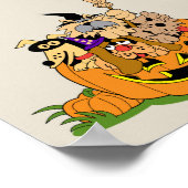 Happy Halloween-honden in pompoen Poster (Hoek)