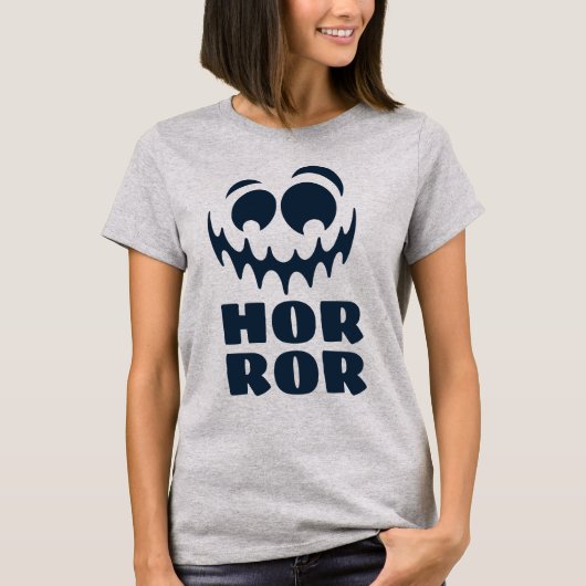 Happy Halloween Horror Funny Face T-Shirt (Voorkant)