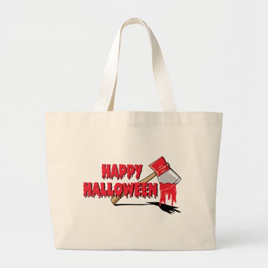 Happy Halloween Horror Grote Tote Bag (Voorkant)