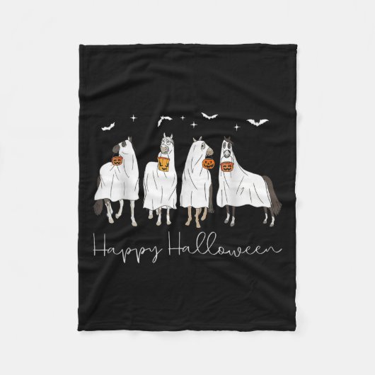 Happy Halloween Horse Ghost 2025  Fleece Deken (Voorkant)