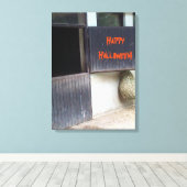 Happy Halloween Horse Stable door Riding School Canvas Afdruk (Insitu (Houten vloer))