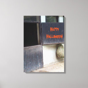 Happy Halloween Horse Stable door Riding School Canvas Afdruk
