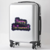 Happy Halloween Hot Pink & Yellow Sticker (Koffer)