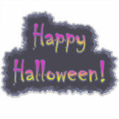 Happy Halloween Hot Pink & Yellow Sticker (Voorkant)