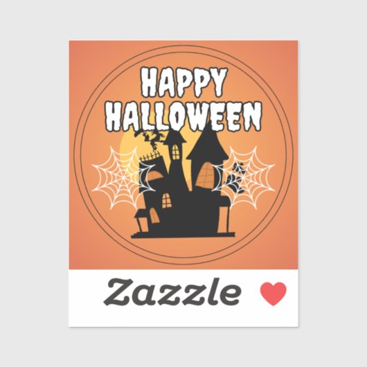 Happy Halloween Houses en Spider Sticker (Vel)