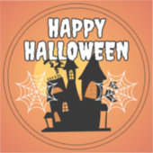Happy Halloween Houses en Spider Sticker (Voorkant)