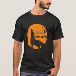 Happy Halloween Howling Wolf Dog Halloween Costume T-shirt