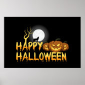 Happy Halloween Howling Wolf Poster (Voorkant)