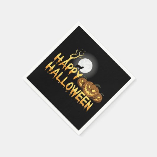 Happy Halloween Howling Wolf Servet (Hoek)