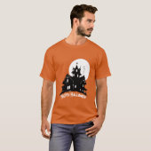 Happy Halloween huanted house T-shirt (Voorkant volledig)