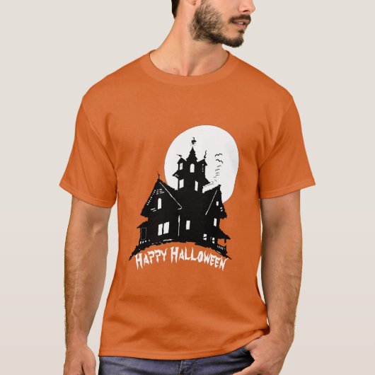 Happy Halloween huanted house T-shirt (Voorkant)