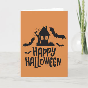 Happy Halloween huis spooky vleermuis schaduw sina Feestdagen Kaart