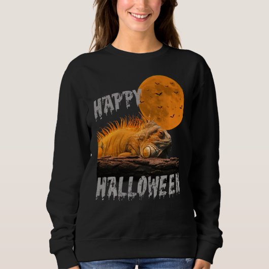Happy Halloween Iguana Lizard Reptile T Shirt (Voorkant)