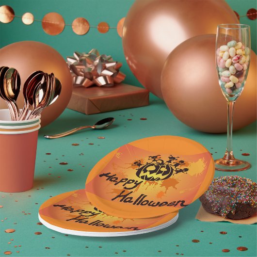 Happy Halloween Illustration Papieren Bordje