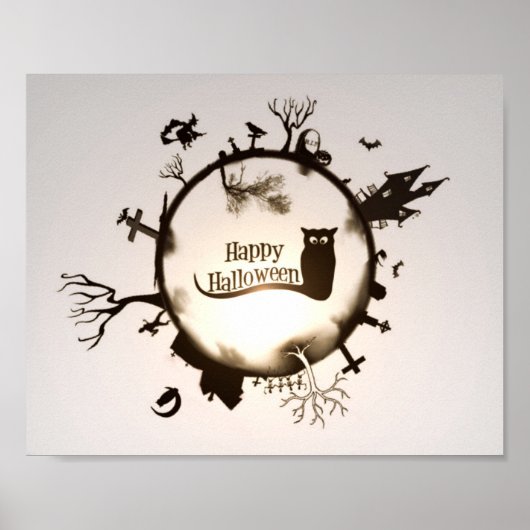 Happy Halloween Illustration Poster (Voorkant)