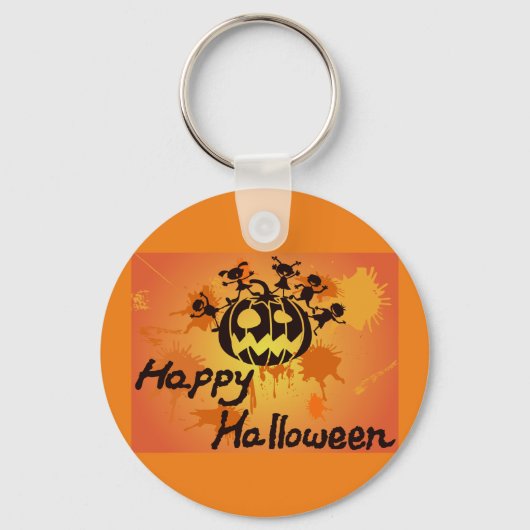 Happy Halloween Illustration Sleutelhanger (Voorkant)