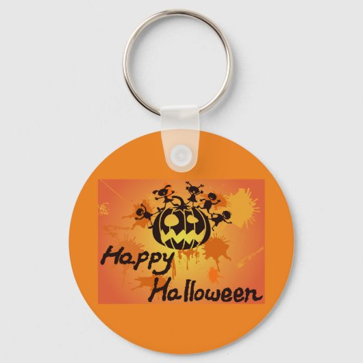 Happy Halloween Illustration Sleutelhanger (Achterkant)