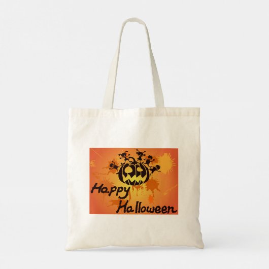 Happy Halloween Illustration Tote Bag (Achterkant)