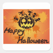 Happy Halloween Illustration Vierkante Sticker (Voorkant)