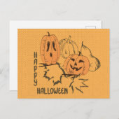 Happy Halloween Invitation Briefkaart (Voorkant / Achterkant)