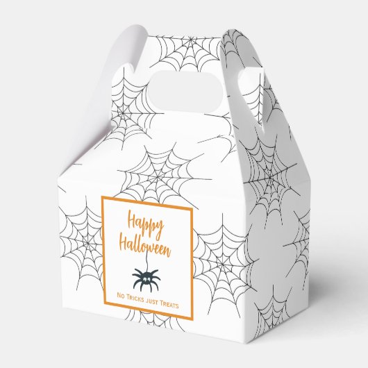 Happy Halloween is geen truc die alleen spincobweb Bedankdoosjes (Voorkant Zijde)