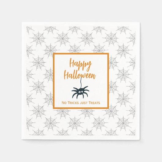 Happy Halloween is geen truc die alleen spincobweb Servet (Voorkant)