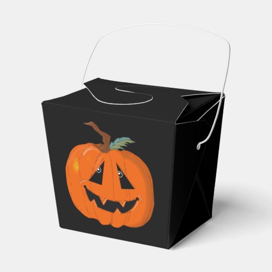 Happy Halloween Jack O Lantaarn Illustratieve Kuns Bedankdoosjes (Voorkant Zijde)