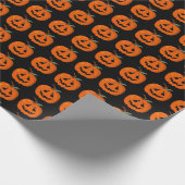 Happy Halloween Jack O Lantaarn Illustratieve Kuns Cadeaupapier (Hoek)