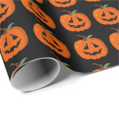 Happy Halloween Jack O Lantaarn Illustratieve Kuns Cadeaupapier (Rol Hoek)