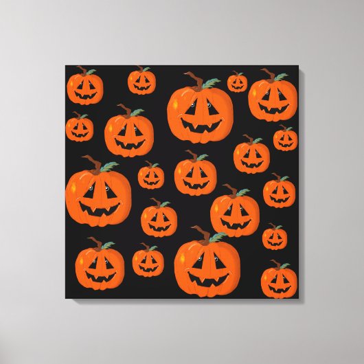 Happy Halloween Jack O Lantaarn Illustratieve Kuns Canvas Afdruk (Voorkant)