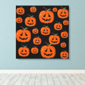 Happy Halloween Jack O Lantaarn Illustratieve Kuns Canvas Afdruk (Insitu (Houten vloer))
