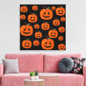 Happy Halloween Jack O Lantaarn Illustratieve Kuns Canvas Afdruk (Insitu (Woonkamer))