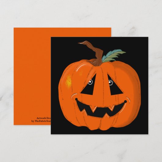 Happy Halloween Jack O Lantaarn Illustratieve Kuns Kaart (Voorkant / Achterkant)