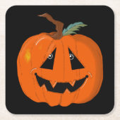 Happy Halloween Jack O Lantaarn Illustratieve Kuns Kartonnen Onderzetters (Voorkant)