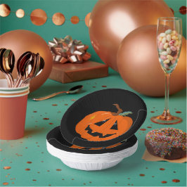 Happy Halloween Jack O Lantaarn Illustratieve Kuns Papieren Kommen