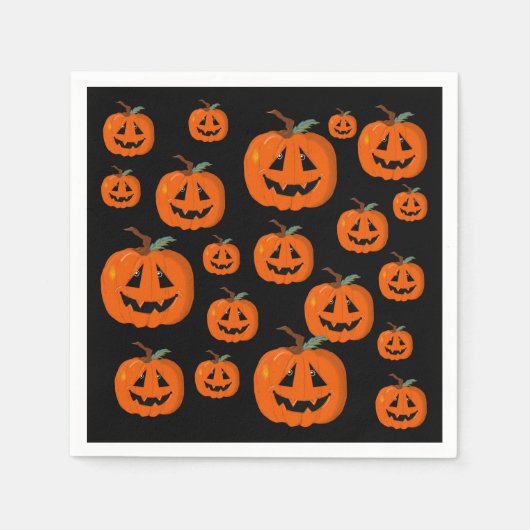 Happy Halloween Jack O Lantaarn Illustratieve Kuns Servet (Voorkant)