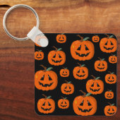 Happy Halloween Jack O Lantaarn Illustratieve Kuns Sleutelhanger (Voorkant)