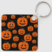Happy Halloween Jack O Lantaarn Illustratieve Kuns Sleutelhanger (Achterkant)