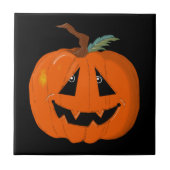 Happy Halloween Jack O Lantaarn Illustratieve Kuns Tegeltje (Voorkant)