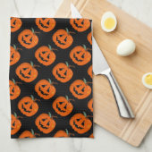 Happy Halloween Jack O Lantaarn Illustratieve Kuns Theedoek (Quarter Fold)